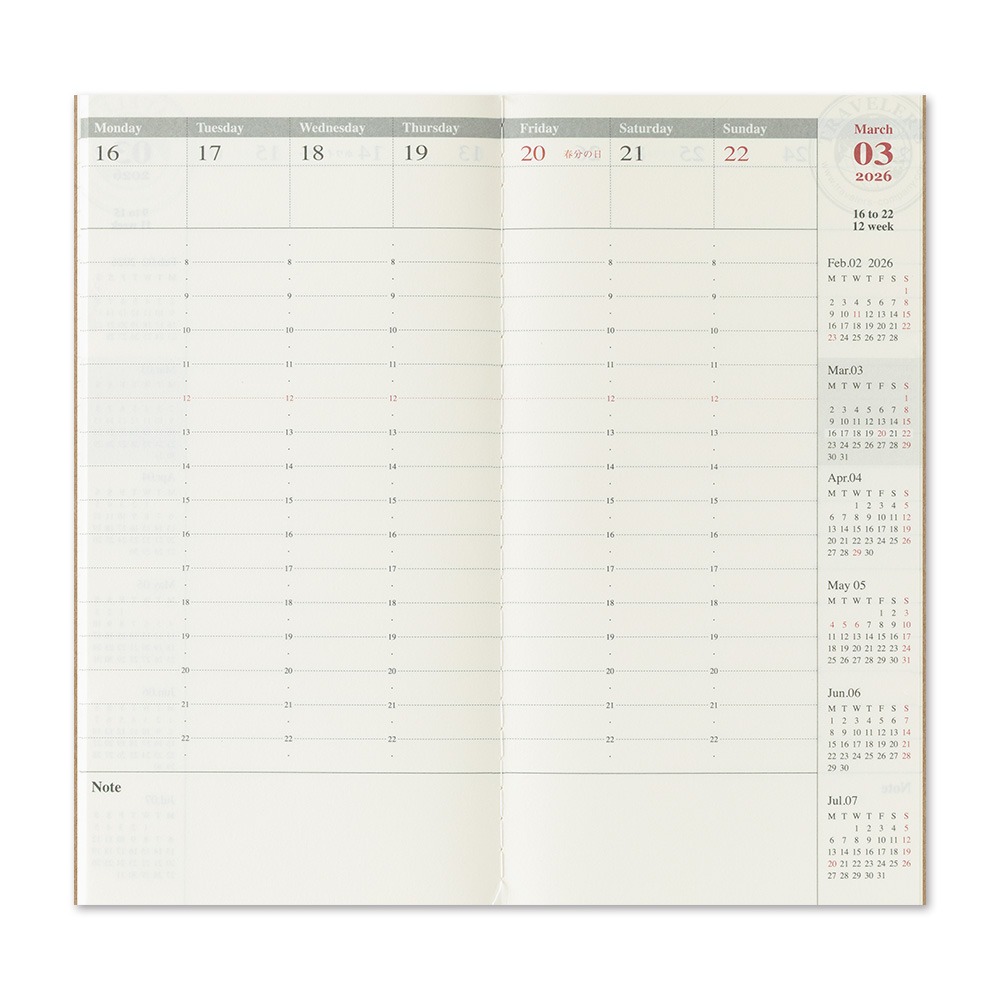 【2026時效/TN尺寸】TRAVELER＇S notebook 旅人手帳 補充內頁 MD紙 筆記 週記 月記事 筆記本-細節圖10