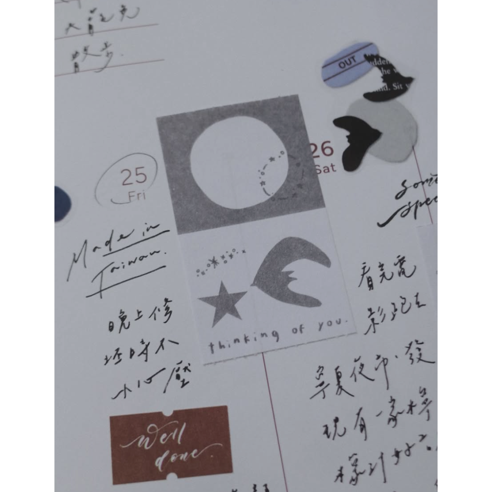 茄子先生 Simple Life 便利貼紙膠帶 可撕 捲型貼紙 【立夏手帳生活】-細節圖3