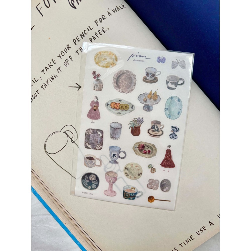 【3款】Pion「陶器Pottery/小文青Artsy/馬兒Horse」和紙割型貼紙【立夏手帳生活】-規格圖3