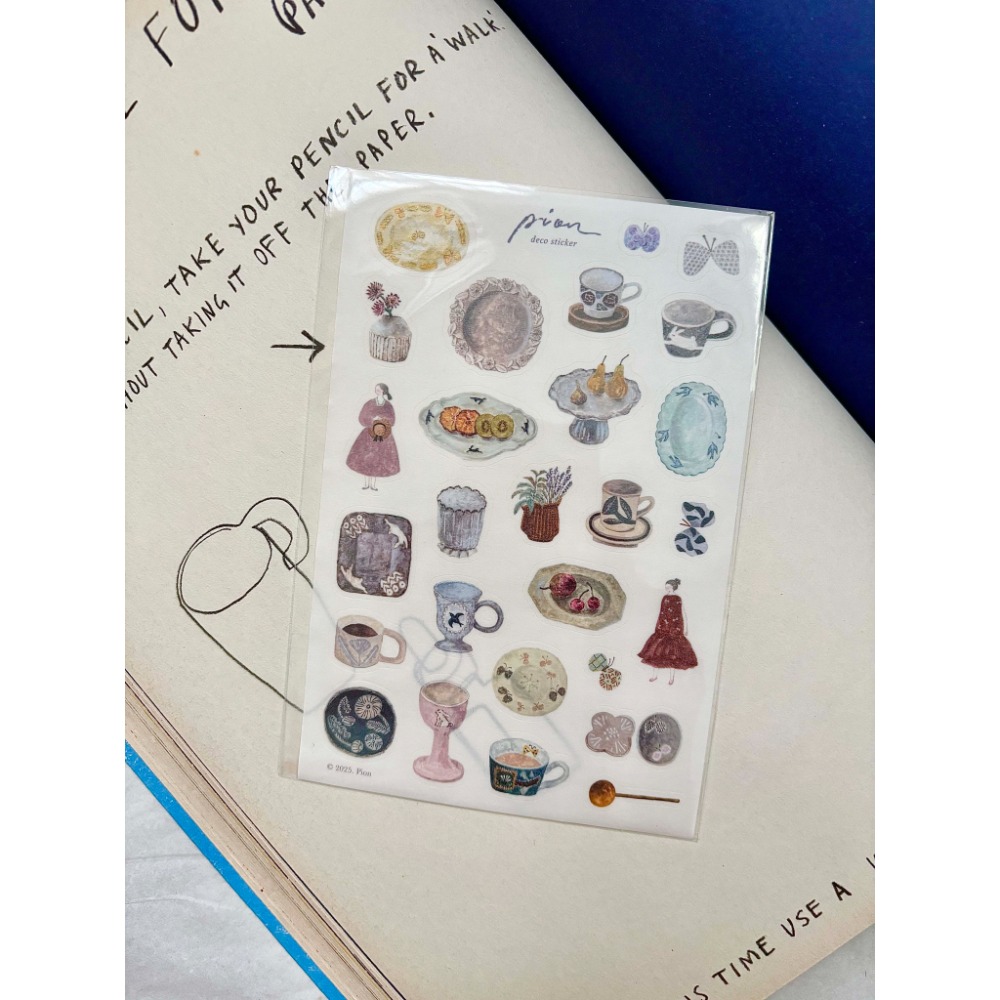 【3款】Pion「陶器Pottery/小文青Artsy/馬兒Horse」和紙割型貼紙【立夏手帳生活】-規格圖3