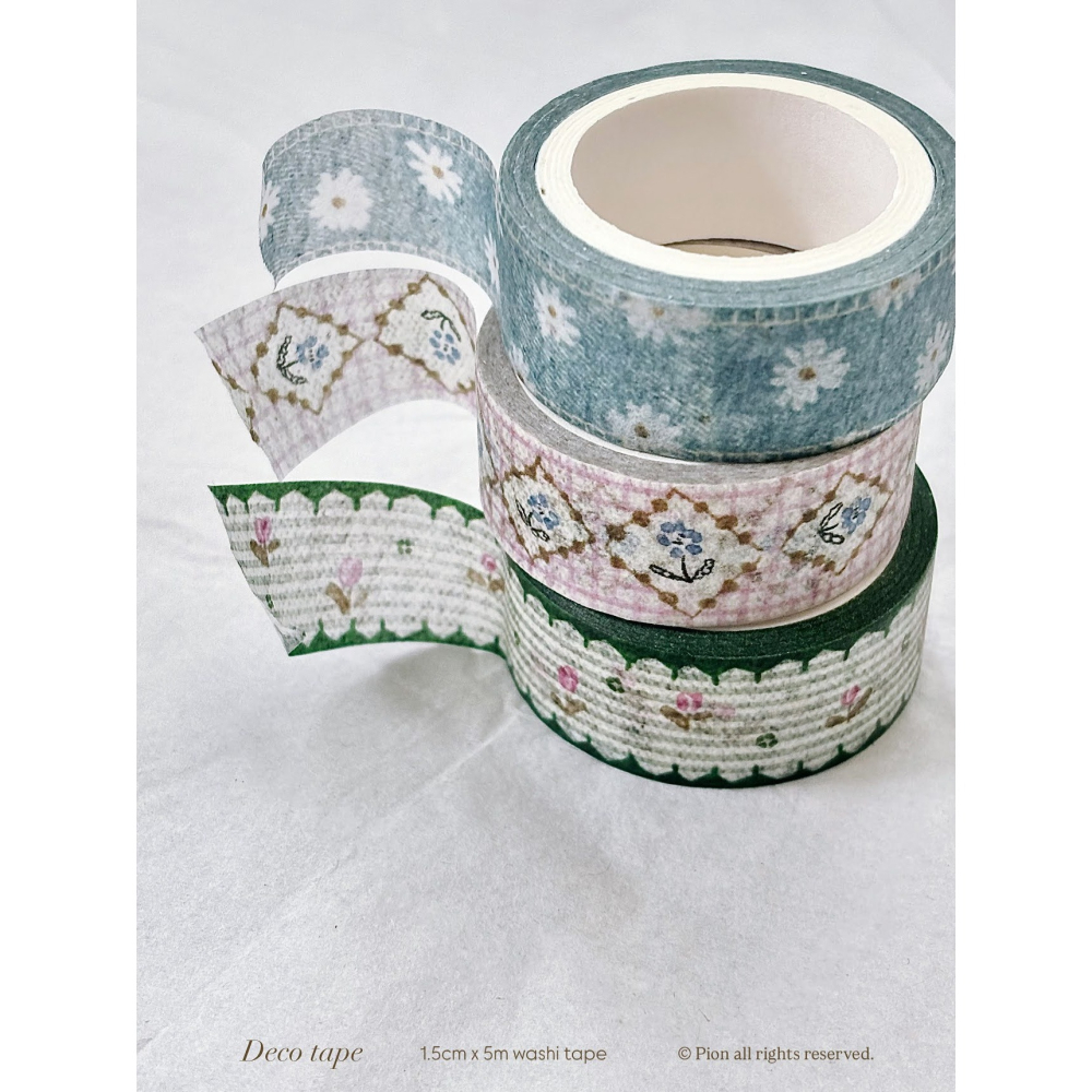 【織帶系列5款】Pion Deco Tapes 1.5cm和紙膠帶【立夏手帳生活】-細節圖5