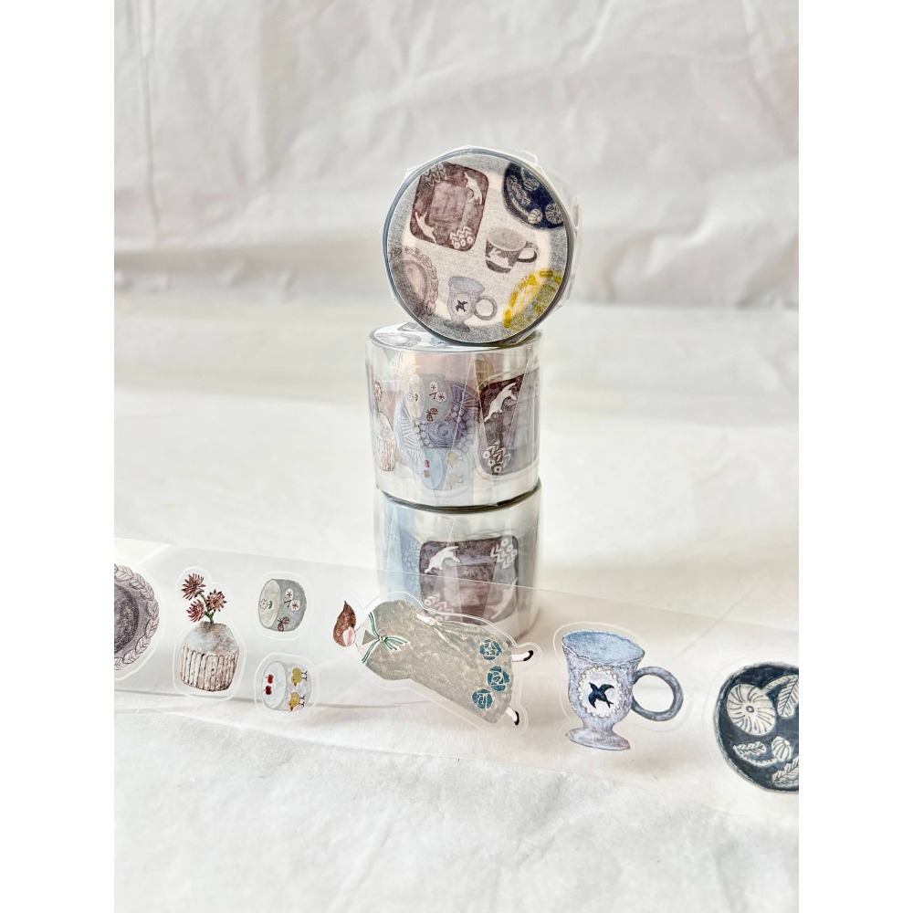 Pion 陶器Pottery 3.5cm割型亮面PET膠帶【立夏手帳生活】-細節圖5