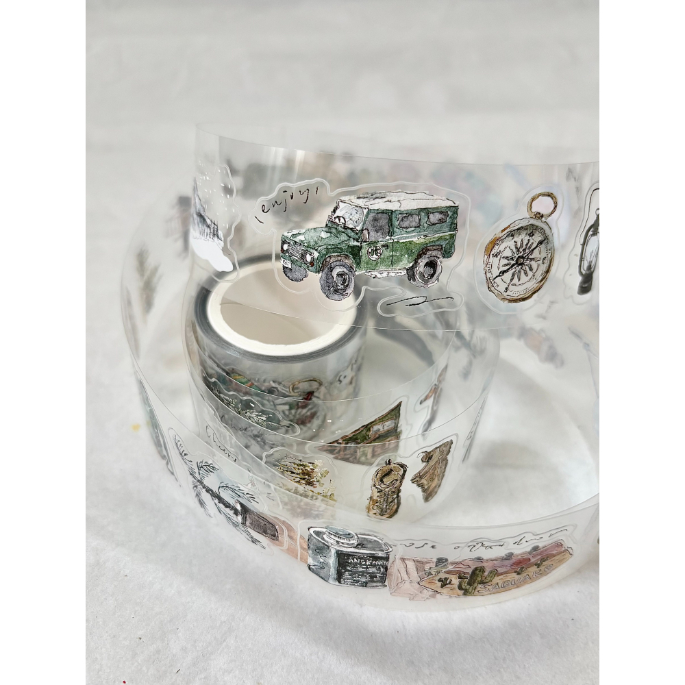 Pion 獨旅Solo Travel 3cm割型亮面PET膠帶【立夏手帳生活】-細節圖5