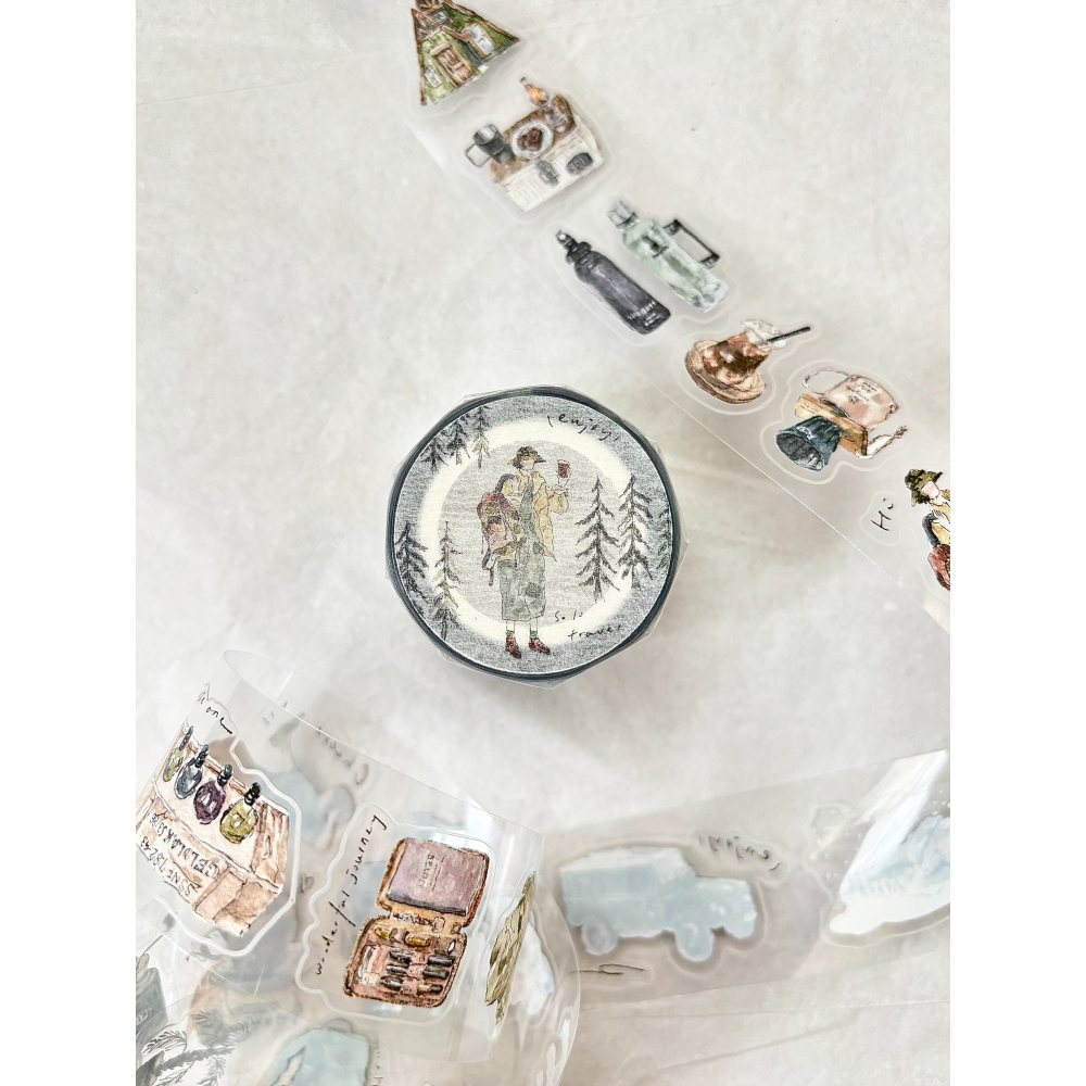 Pion 獨旅Solo Travel 3cm割型亮面PET膠帶【立夏手帳生活】-細節圖6