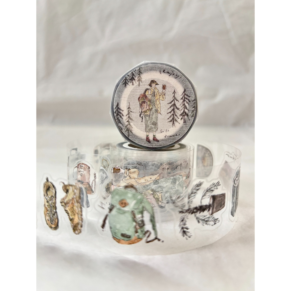 Pion 獨旅Solo Travel 3cm割型亮面PET膠帶【立夏手帳生活】-細節圖7