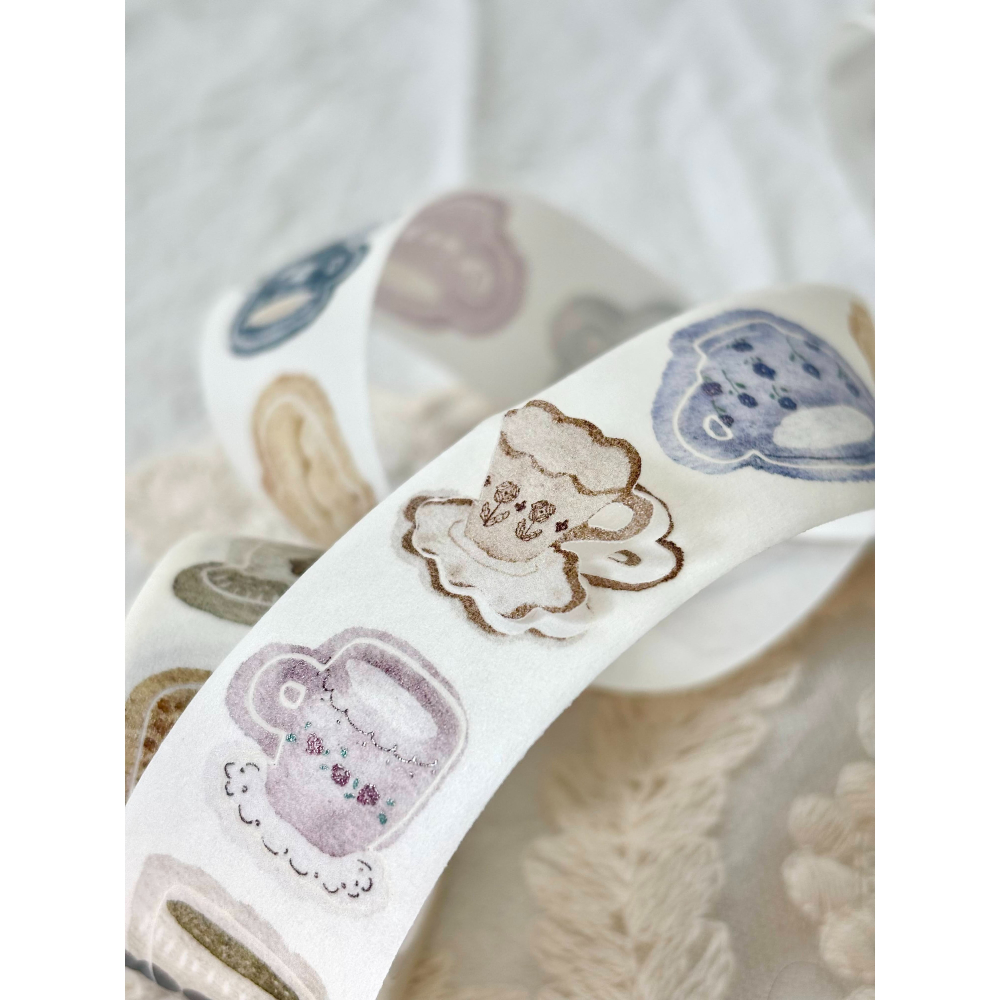 Pion 下午茶Afternoon Tea 2.5cm和紙割型膠帶【立夏手帳生活】-細節圖5