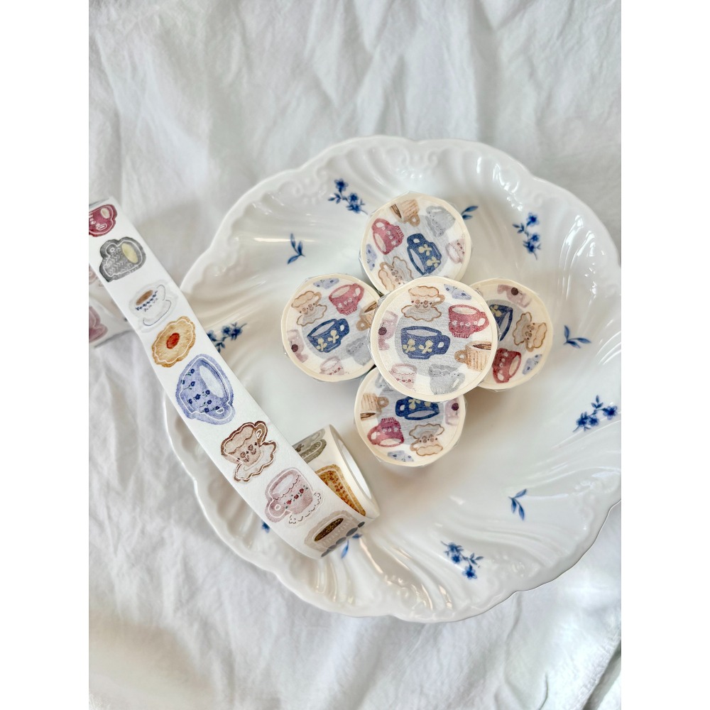 Pion 下午茶Afternoon Tea 2.5cm和紙割型膠帶【立夏手帳生活】-細節圖3