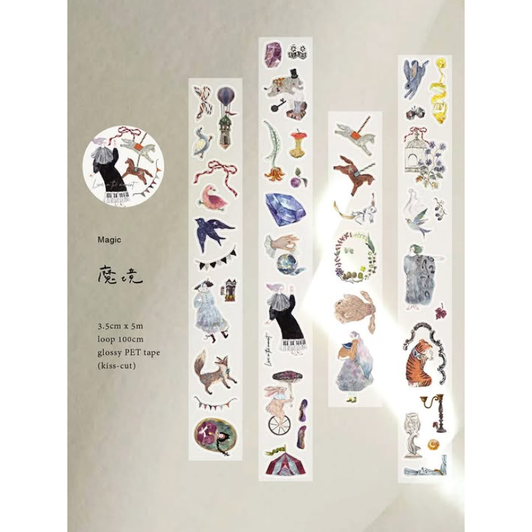 『膠帶分裝』Pion 慢慢/報表紙/魔境/陶器/獨旅/小文青/下午茶/花蝴蝶-規格圖8