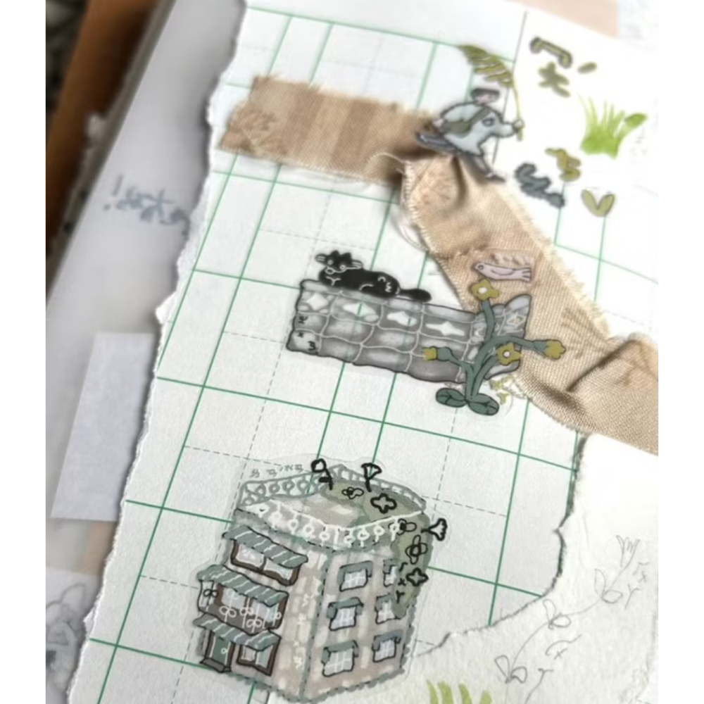 何包蛋 回鄉小路 4cm亮面割型PET膠帶 misshoegg【立夏手帳生活】-細節圖6