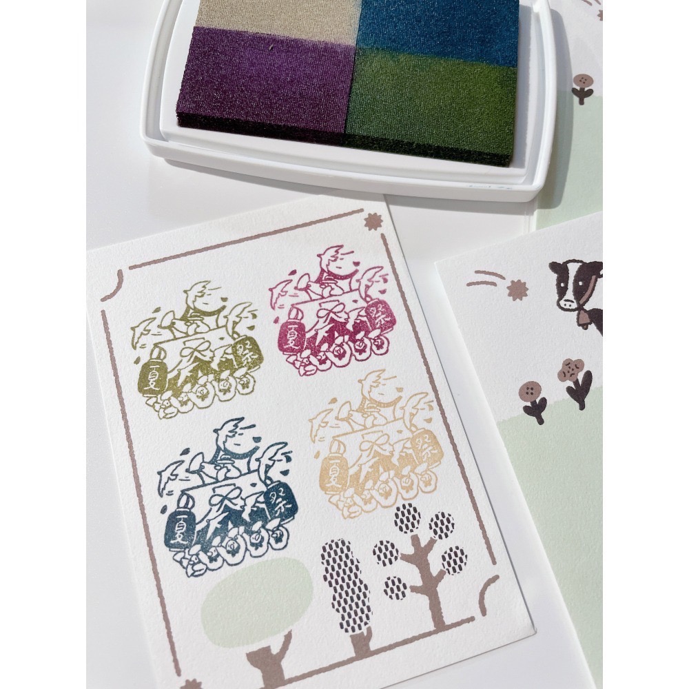 【四色印台】繭花cocoon poppy「午夜巴黎/絢彩花色/復古派對/山徑朝霞/春日序曲」4色印台組【立夏手帳生活】-細節圖4