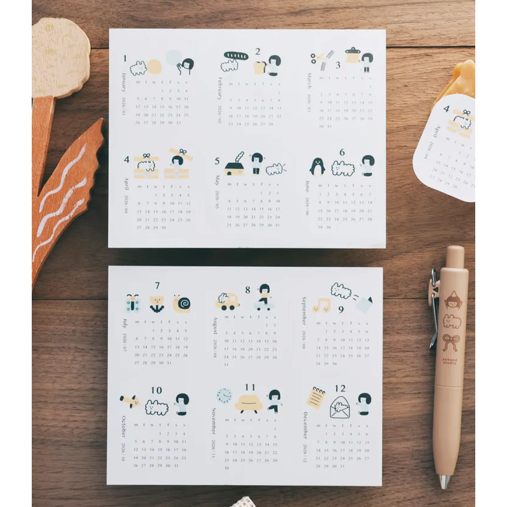 右手超人 2026年月曆貼紙 狗狗雲【立夏手帳生活】-細節圖2