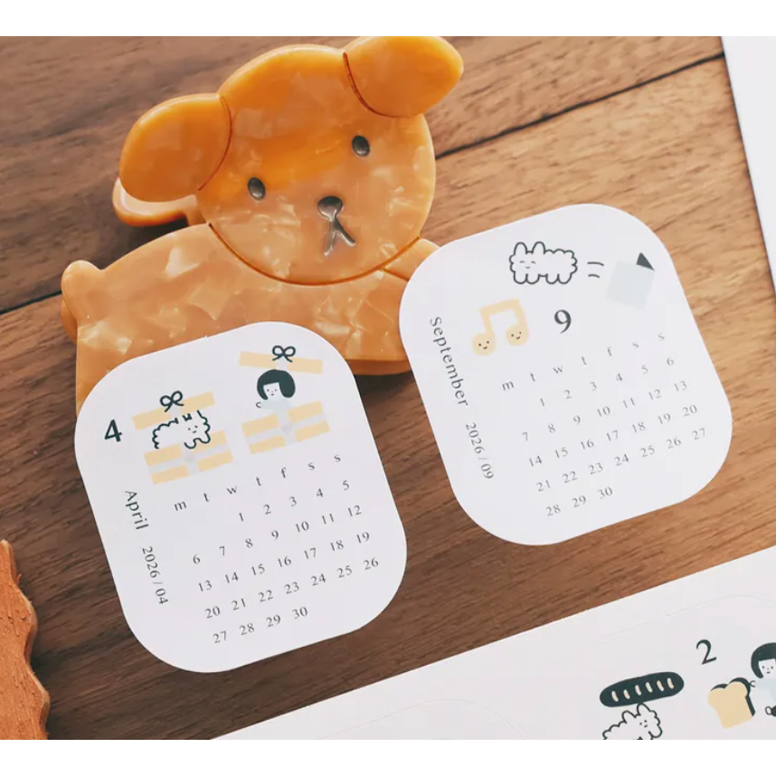 右手超人 2026年月曆貼紙 狗狗雲【立夏手帳生活】-細節圖4