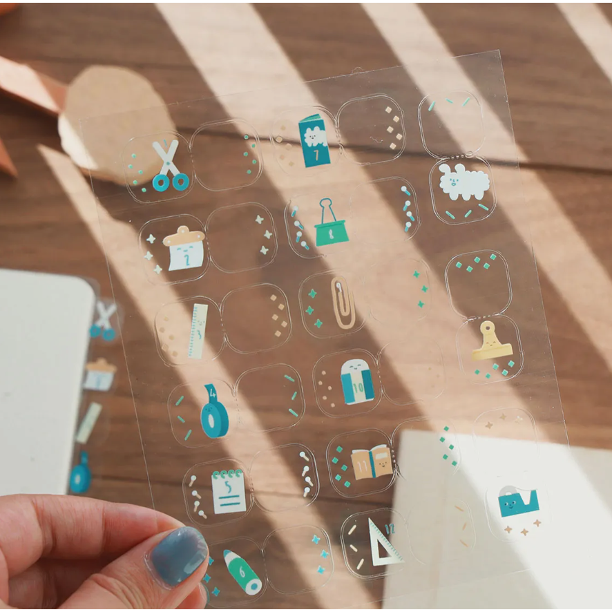 【2026新款】右手超人 文具 透明月份索引貼紙【立夏手帳生活】-細節圖3