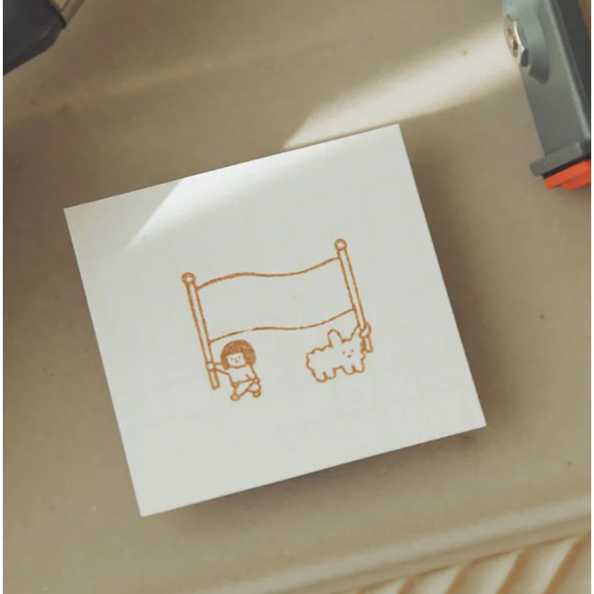 【小2款】右手超人『舉旗子款/狗狗雲月曆款』可調式日期印章 日付章【立夏手帳生活】-細節圖2