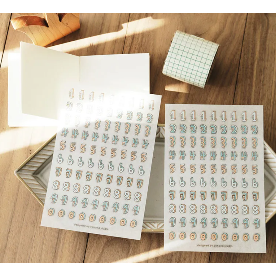 【新5款】右手超人 轉印貼紙『小花/筆記本/理想生活/數字/滿滿的狗狗雲』 一份2張【立夏手帳生活】-細節圖7