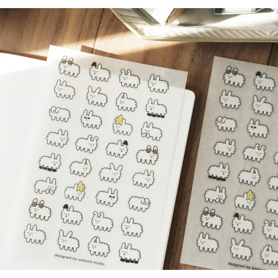 【新5款】右手超人 轉印貼紙『小花/筆記本/理想生活/數字/滿滿的狗狗雲』 一份2張【立夏手帳生活】-細節圖9