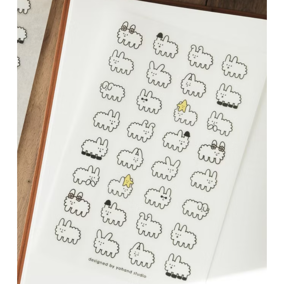 【新5款】右手超人 轉印貼紙『小花/筆記本/理想生活/數字/滿滿的狗狗雲』 一份2張【立夏手帳生活】-細節圖10
