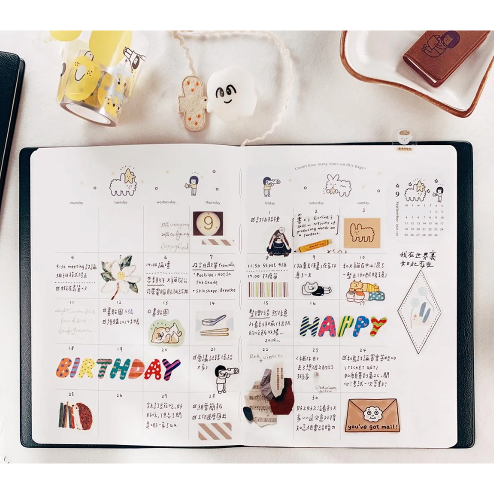 【皮質封面2款】右手超人『文具書』無時效手帳本 皮質 燙金【立夏手帳生活】-細節圖9