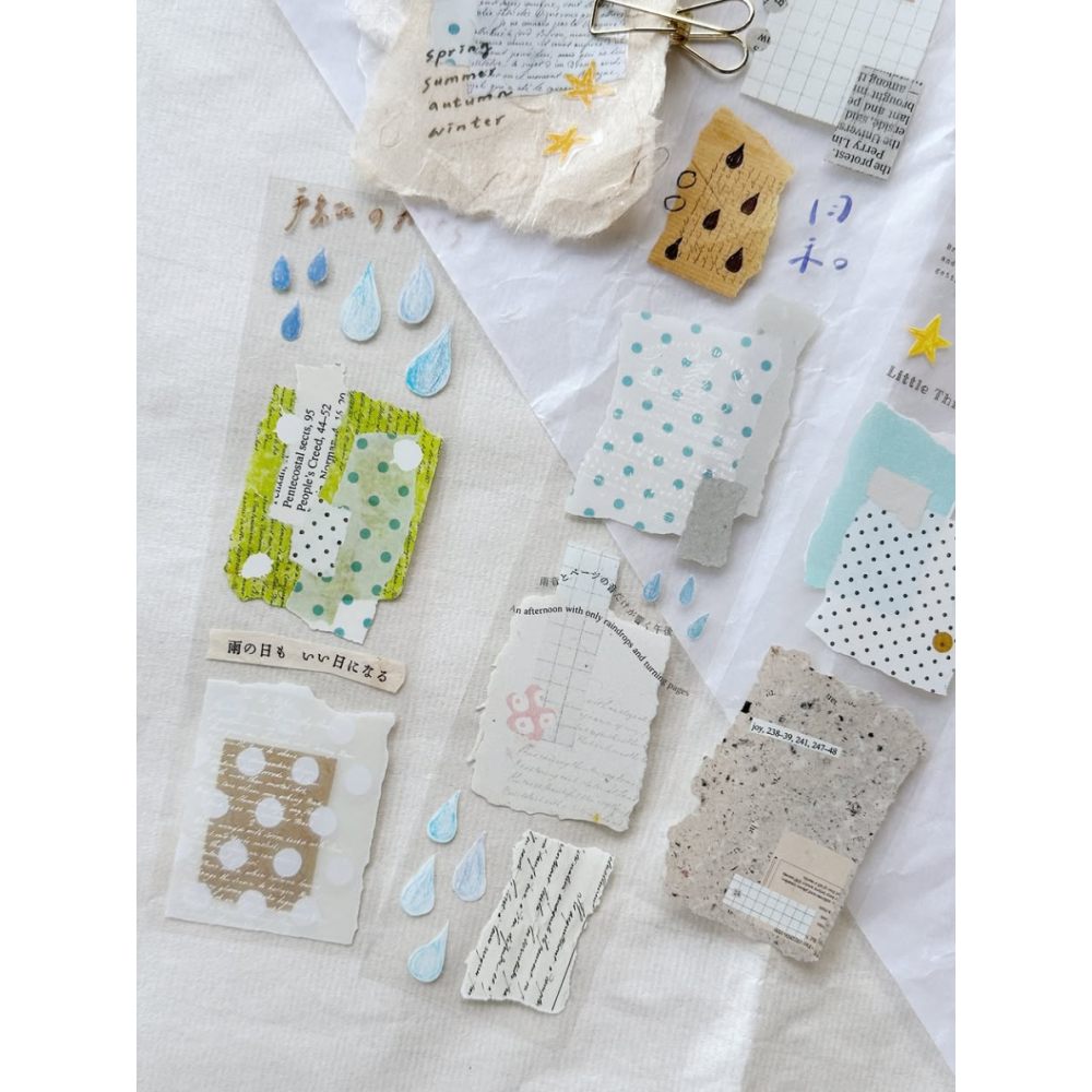 Asteroid b-610小行星 小森紙語-星與淚 4.5cm亮面PET膠帶【立夏手帳生活】-細節圖3