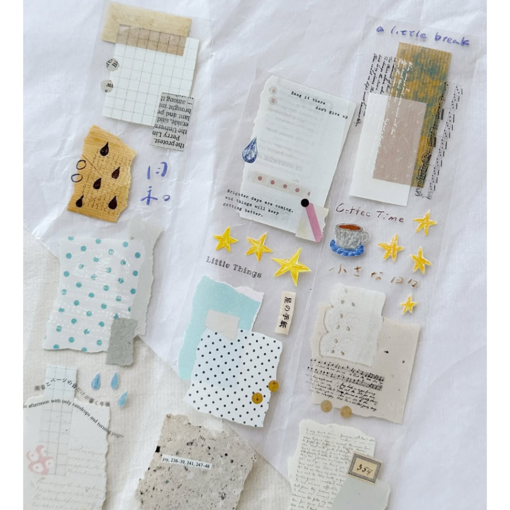 Asteroid b-610小行星 小森紙語-星與淚 4.5cm亮面PET膠帶【立夏手帳生活】-細節圖4