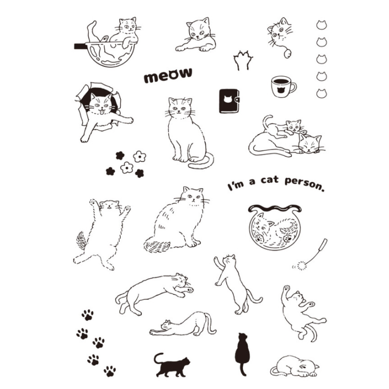 Kodomo No Kao 水晶印章組 貓咪款＊不含透明取手＊【立夏手帳生活】-細節圖2