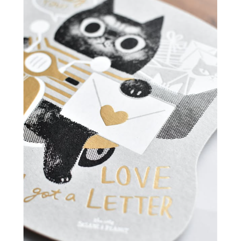 【4款】大芝麻小花生 生日卡/情書卡 手工絹印+燙金「粉櫻桃/綠櫻桃/紅車車/金車車」【立夏手帳生活】-細節圖6