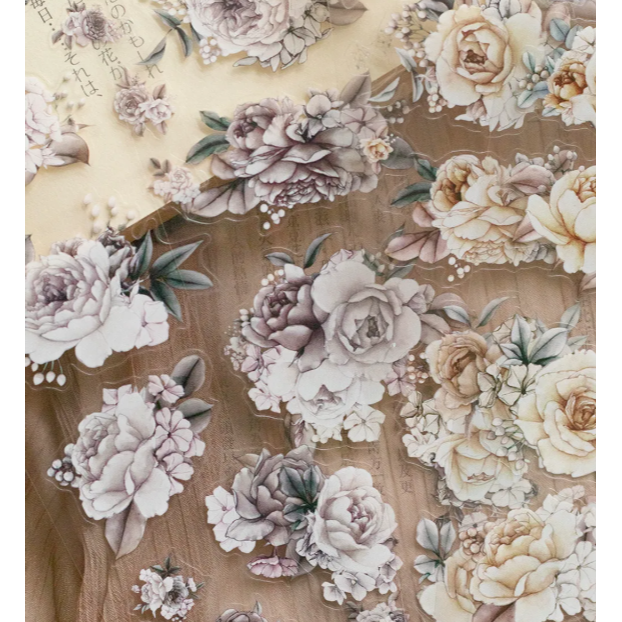 樂意Loi Design 燼花-玫瑰Amber Bloom 6cm割型亮面PET膠帶 【立夏手帳生活】-細節圖3