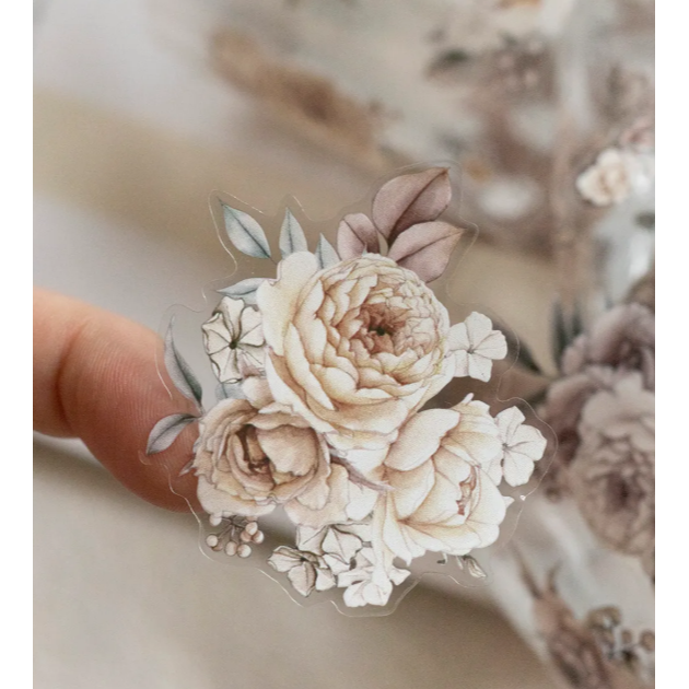 樂意Loi Design 燼花-玫瑰Amber Bloom 6cm割型亮面PET膠帶 【立夏手帳生活】-細節圖4