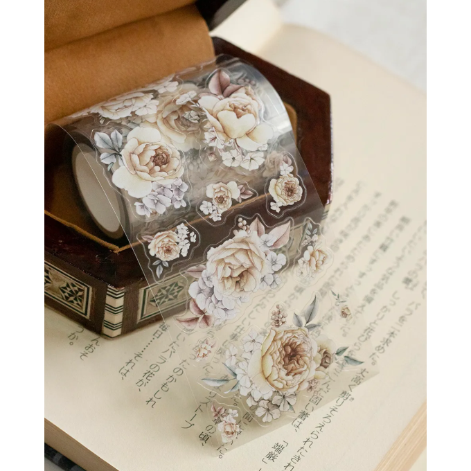 樂意Loi Design 燼花-玫瑰Amber Bloom 6cm割型亮面PET膠帶 【立夏手帳生活】-細節圖5