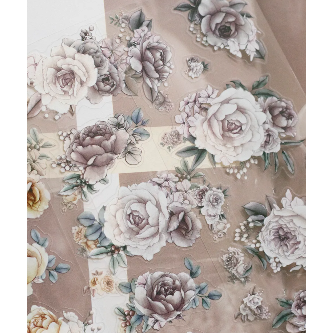 樂意Loi Design 燼花-玫瑰Amber Bloom 6cm割型亮面PET膠帶 【立夏手帳生活】-細節圖6