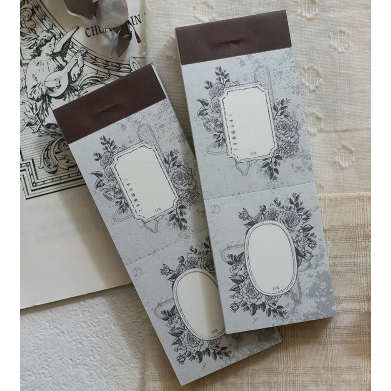 【新3款】樂意loidesign『冬日花園-星星葉/舊書頁-玫瑰花園/舊書頁-朱槿花框』便箋本 便簽本【立夏手帳生活】-細節圖8