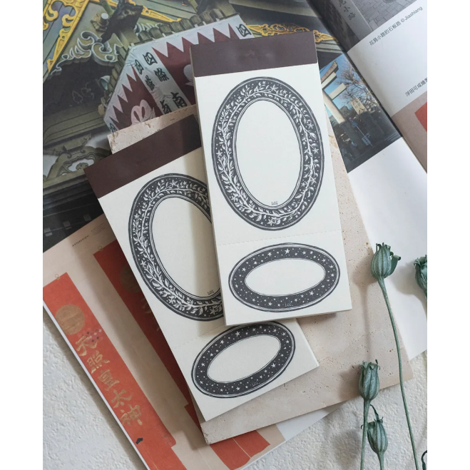 【新3款】樂意loidesign『冬日花園-星星葉/舊書頁-玫瑰花園/舊書頁-朱槿花框』便箋本 便簽本【立夏手帳生活】-規格圖11