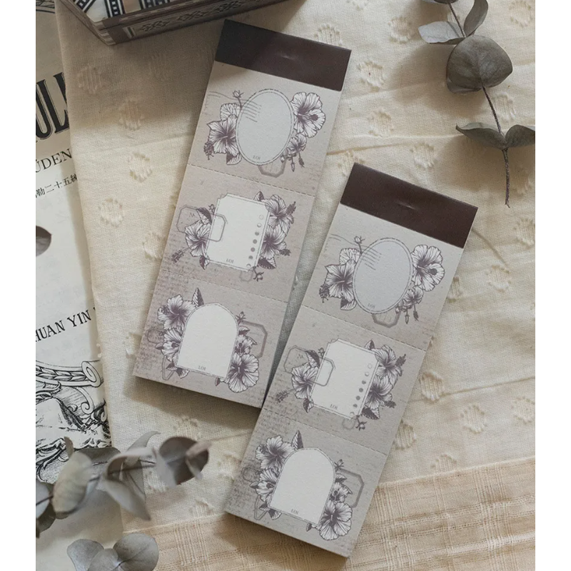 舊書頁-朱槿花框-