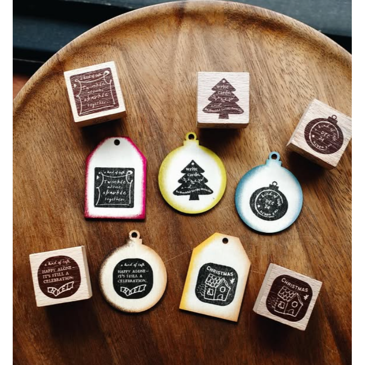 什物a kind of cafe 聖誕節扭蛋 - 扭蛋印章五款 + 一顆隱藏版（附貼紙5入）【立夏手帳生活】-細節圖2