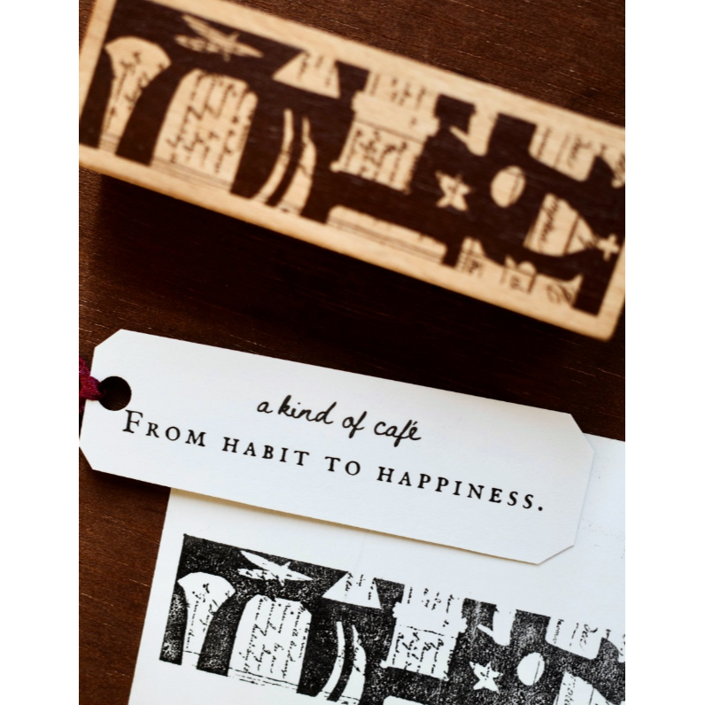 什物 a kind of cafe 聖誕節新品 字影書籤Vintage Script 長條印章【立夏手帳生活】-細節圖3