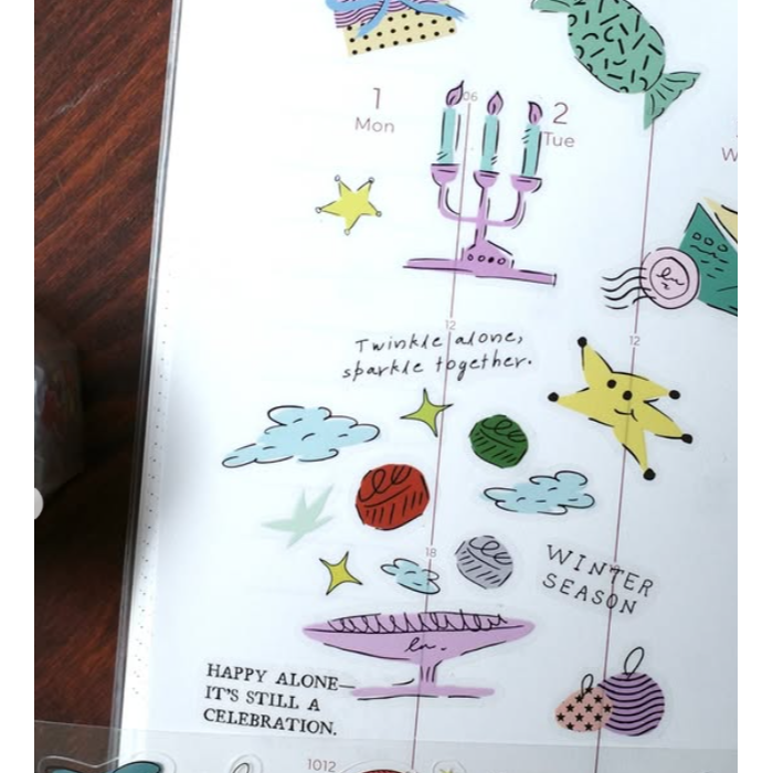 什物a kind of cafe X＇mas Festive Limited歡愉節慶 割型PET膠帶【立夏手帳生活】-細節圖2