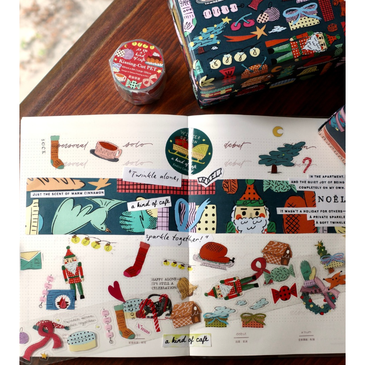 什物a kind of cafe X＇mas Festive Limited歡愉節慶 割型PET膠帶【立夏手帳生活】-細節圖8