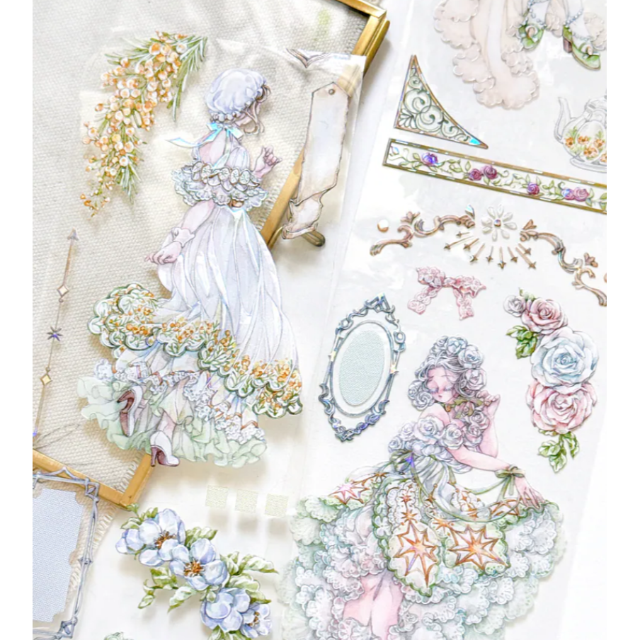 Pei Pei Studio 午茶私語8cm寬 X10M PET膠帶【立夏手帳生活】-細節圖2