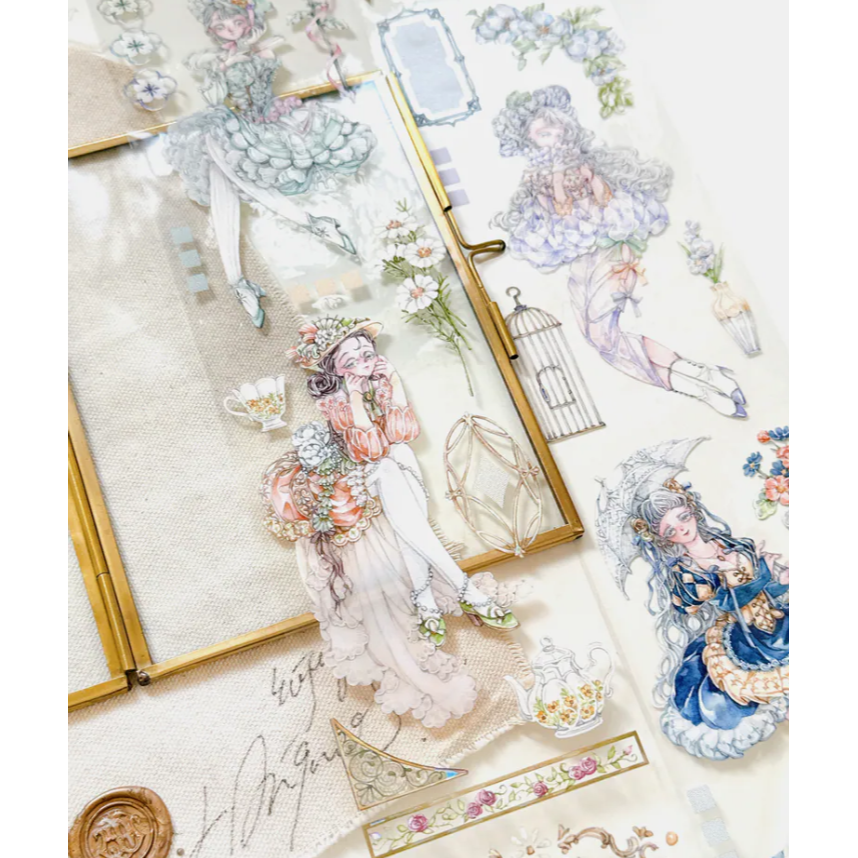 Pei Pei Studio 午茶私語8cm寬 X10M PET膠帶【立夏手帳生活】-細節圖3