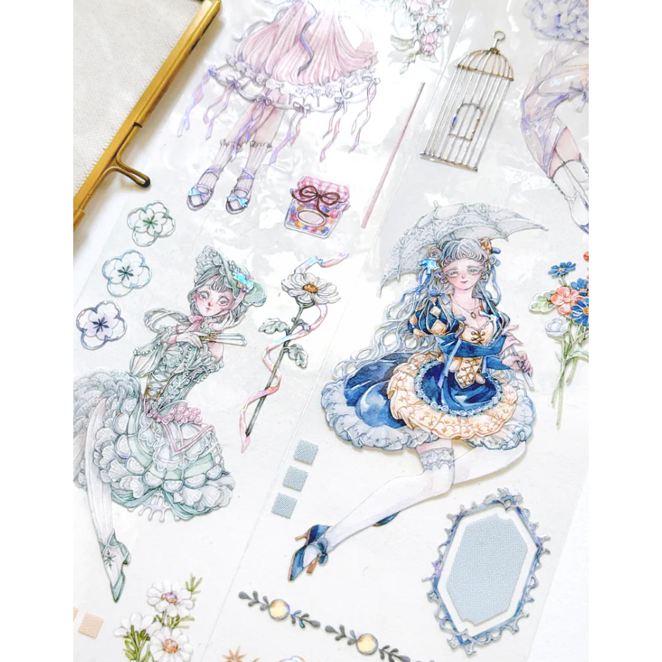 Pei Pei Studio 午茶私語8cm寬 X10M PET膠帶【立夏手帳生活】-細節圖4