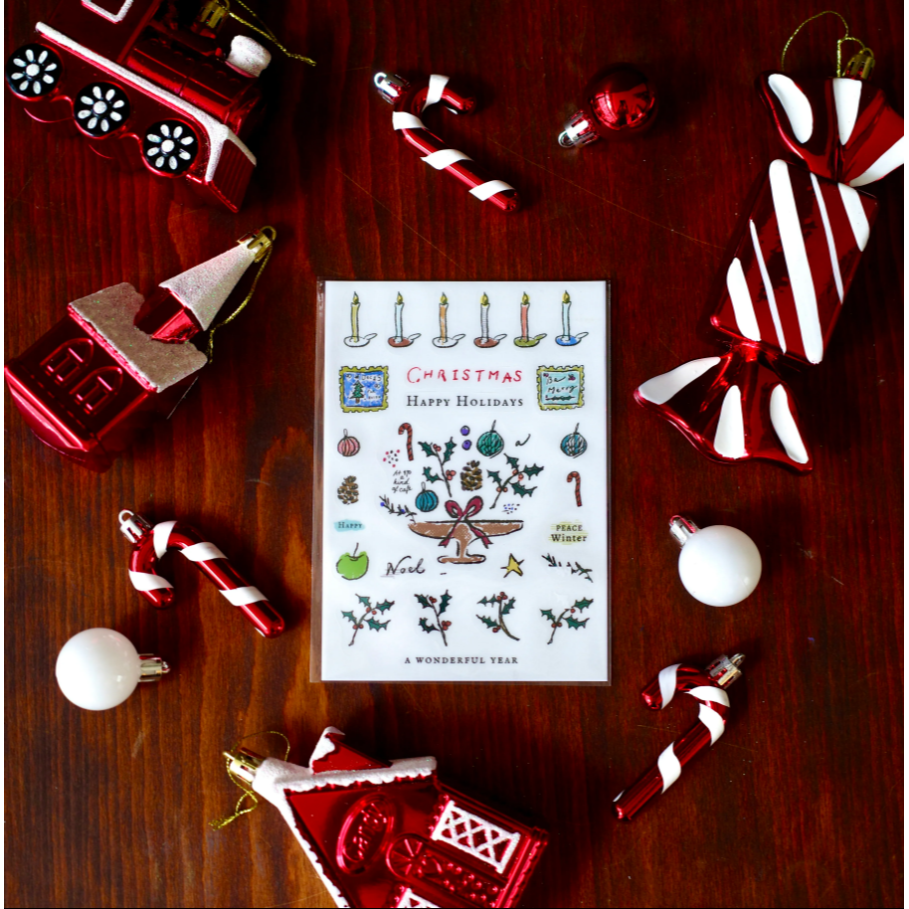 什物 a kind of cafe 聖誕節限量 Merry Christmas 霧面透明貼紙【立夏手帳生活】-細節圖2