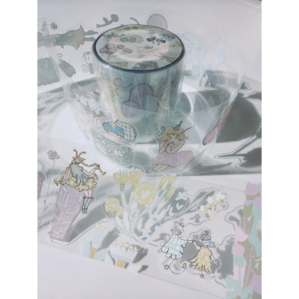 何包蛋 「田野花仙子」 亮面割型PET膠帶 misshoegg【立夏手帳生活】-細節圖2