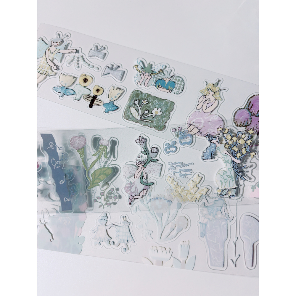 何包蛋 「田野花仙子」 亮面割型PET膠帶 misshoegg【立夏手帳生活】-細節圖5