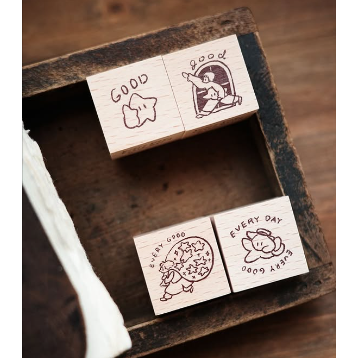 山泥泥 yamadoro GOOD Star Every day, every good.木頭印章【立夏手帳生活】-細節圖3