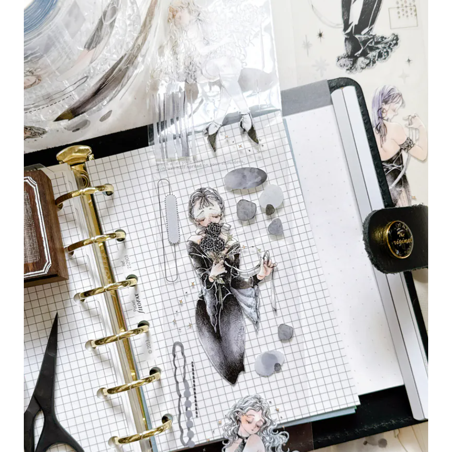 Pei Pei Studio 浮游生花 5.5cm寬 X 10M 亮面PET紙膠帶【立夏手帳生活】-細節圖2