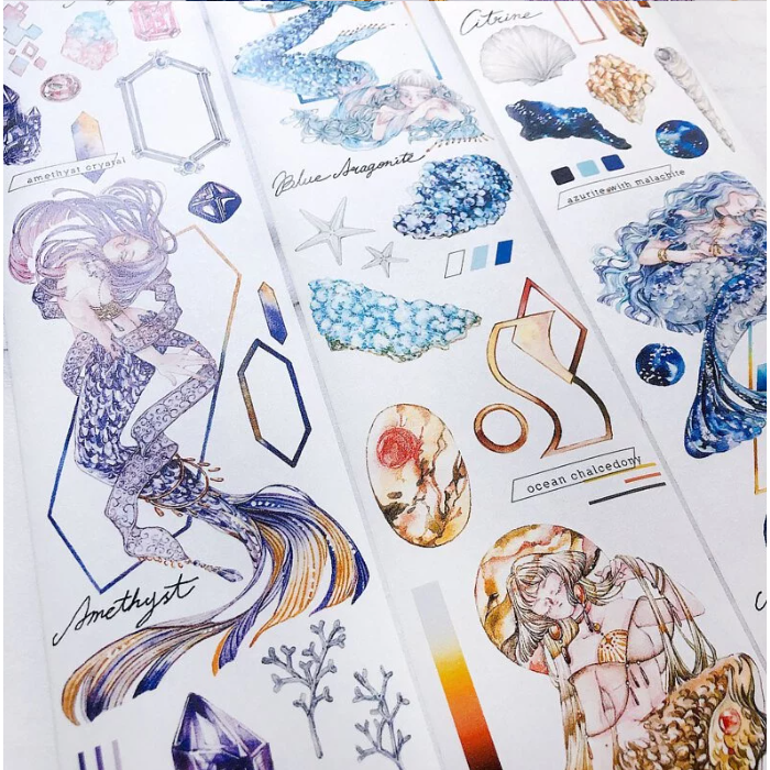 Pei Pei Studio 礦海絮語 8cm寬 X10M 日本霧面和紙膠帶【立夏手帳生活】-細節圖2