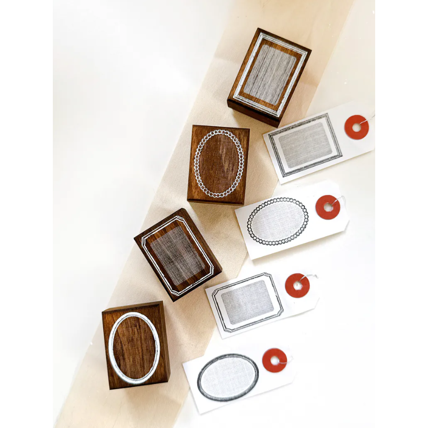 Pei Pei Studio 標本印象－櫸木印章組２款 橢圓組 / 方形組【立夏手帳生活】-細節圖3