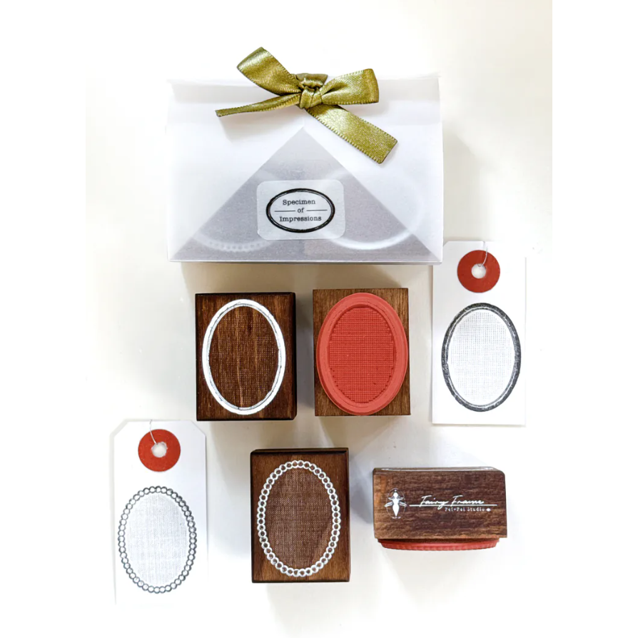 Pei Pei Studio 標本印象－櫸木印章組２款 橢圓組 / 方形組【立夏手帳生活】-細節圖4