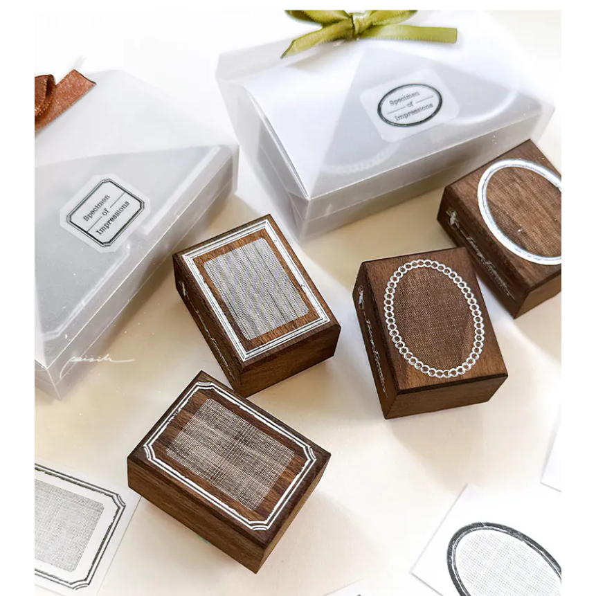 Pei Pei Studio 標本印象－櫸木印章組２款 橢圓組 / 方形組【立夏手帳生活】-細節圖5