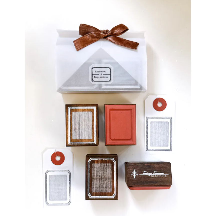 Pei Pei Studio 標本印象－櫸木印章組２款 橢圓組 / 方形組【立夏手帳生活】-規格圖6